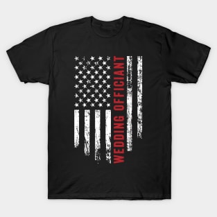 Wedding Officiant American Flag Wedding T-Shirt